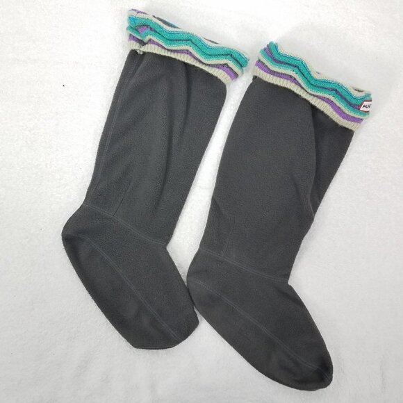HUNTER Size M 5-7 Fleece Boot Sock Liners in Gray - Picture 2 of 6
